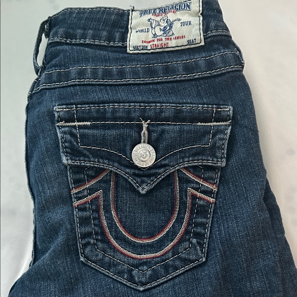 True Religion Women's Dark Blue Straight Leg Jeans
